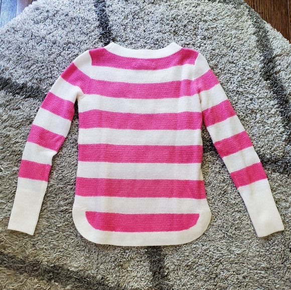 NWT LOFT Stripe Textured Shirttail Sweater - Picture 5 of 7